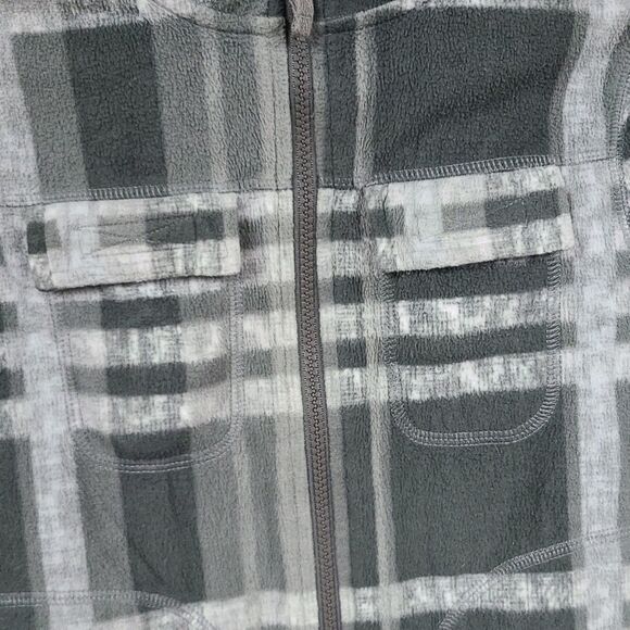 Slalom Youth Boy Small 6/7 Gray Plaid Fleece Zip Winter Baselayer Sweatshirt - Picture 3 of 9